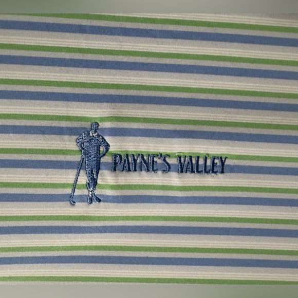 Peter Millar Summer Comfort Polo Golf Shirt Payne’s Valley Logo Striped Size XL - Picture 4 of 11